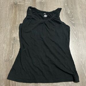 Black ruffle tank top